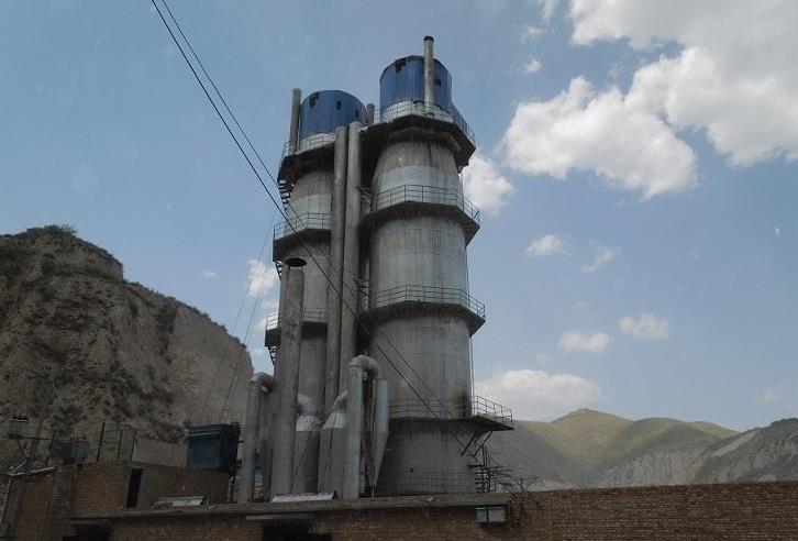 What is the height of the kiln base for the vertical lime kiln